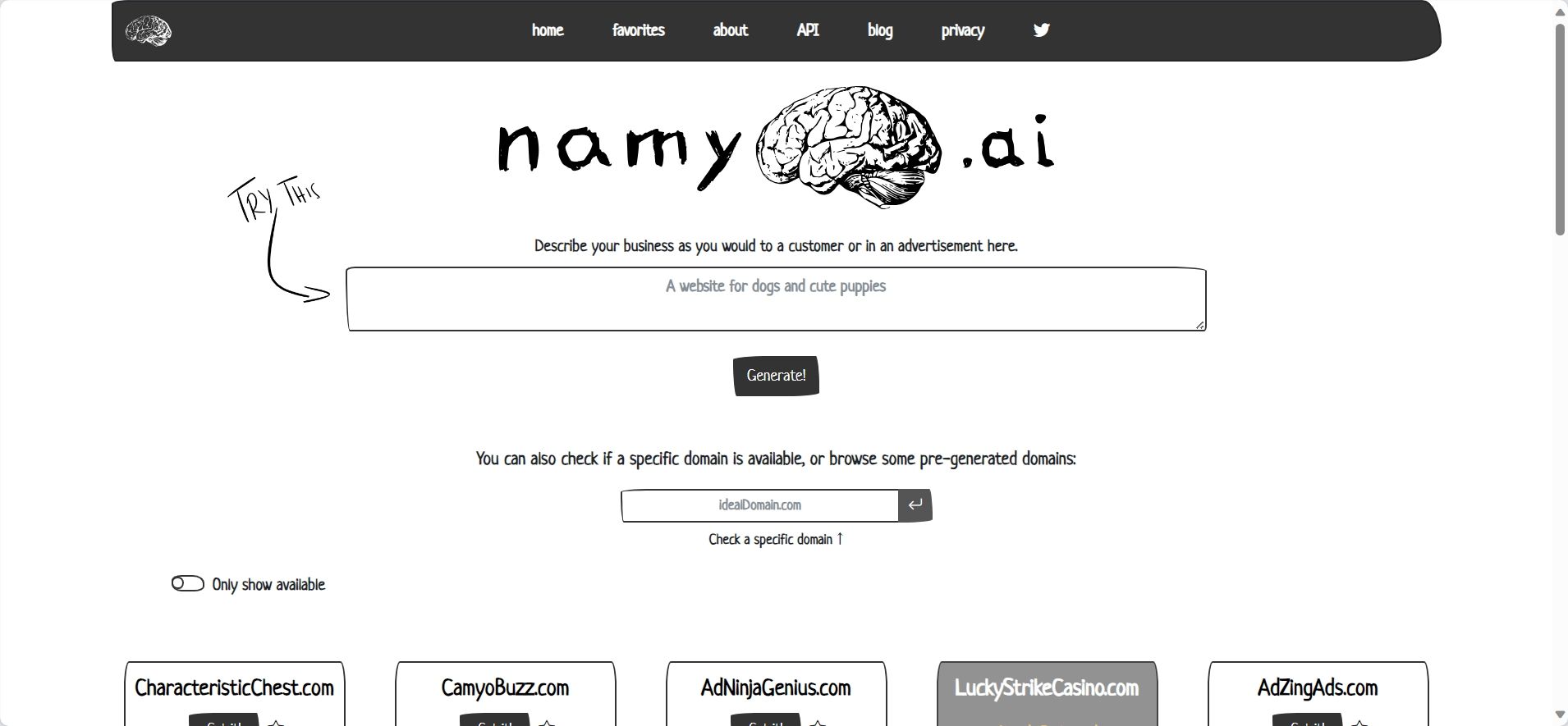 img of AI domain name generation